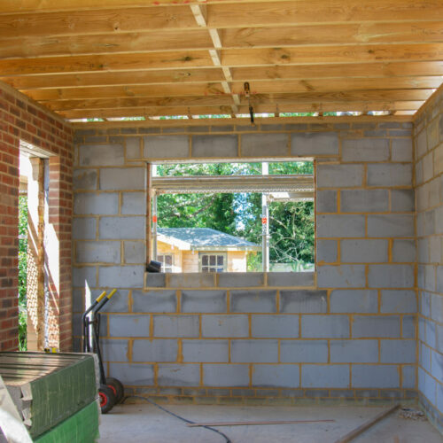 Garage conversion in progress by Selected Refurbishments Hampshire